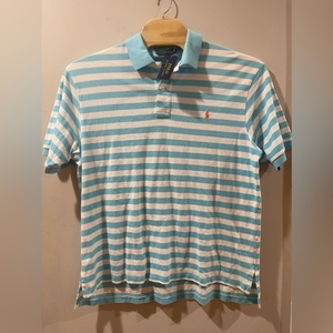 Polo Ralph Lauren polo shirt Mens size 2XB light blue white striped new with tag